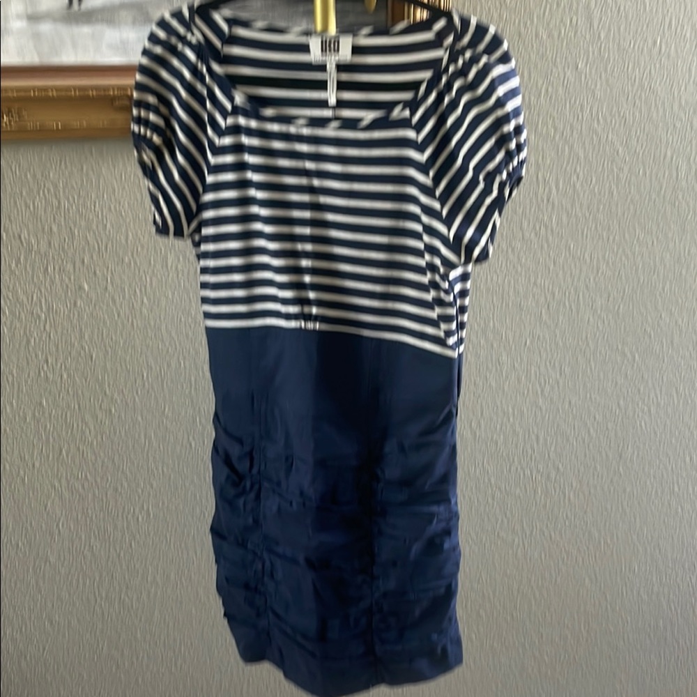 Laundry by Design Striped Dress in Navy and White